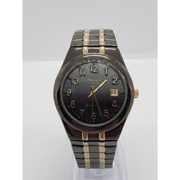 Precision by Gruen Men's dress watch. Large black face. GP417MN, 358, PC32